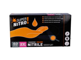 GLOVES NITRIL ORANGE 8.4g PWF/50 XX-LARGE