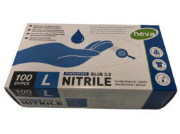 GLOVES NITRIL BLUE PWF/100 LARGE 3.5gr