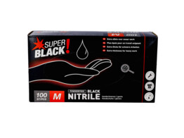 GLOVES NITRIL SUPER BLACK PWF/100 MEDIUM