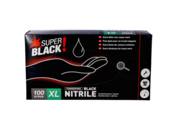 GLOVES NITRIL SUPER BLACK PWF/100 XL