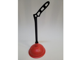 SINK PLUNGER Natural Rubber O 14 5 cm - RED - WOODEN Handle - mounted