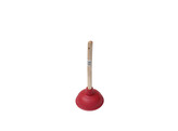 SINK PLUNGER Natural Rubber O 11 cm - RED - WOODEN Handle - mounted